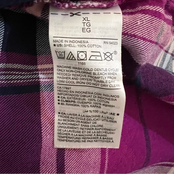 Old Navy The Boyfriend Plaid Button Down Shirt 100% Cotton Size XL - Picture 9 of 9